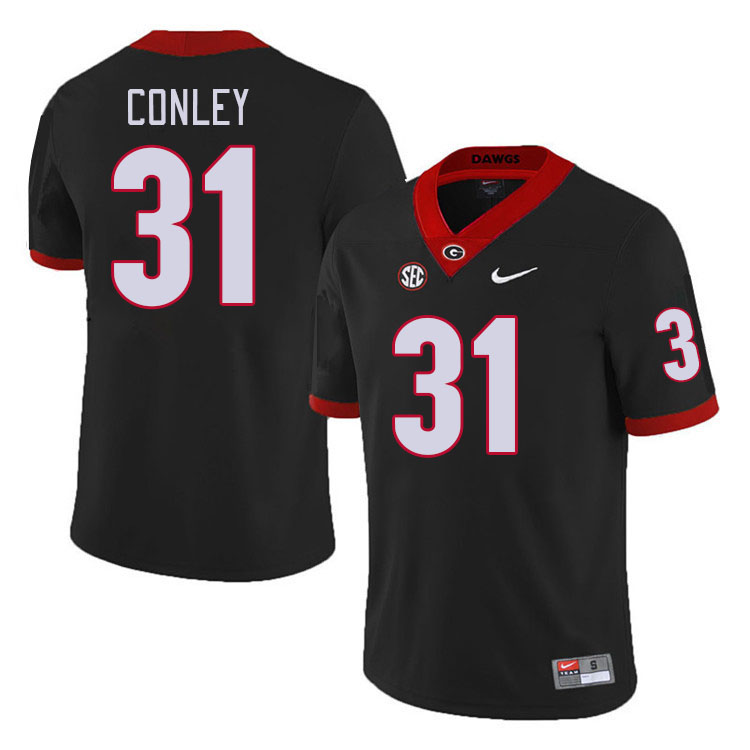 #31 Chris Conley Georgia Bulldogs Jerseys Football Stitched-Retro Black